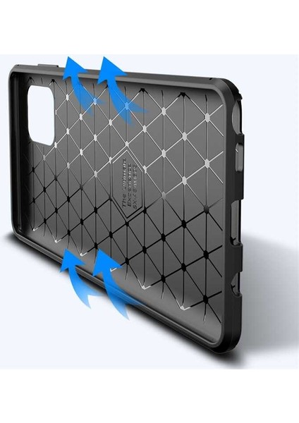 Samsung Galaxy A81 (Note 10 Lite) Kılıf Kamera Çıkıntılı Karbon Fiber Dokulu Renk Atmaz Koruyucu Kapak (Negro)