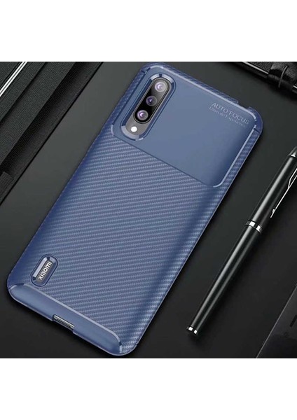 Xiaomi Mi A3 Kılıf Kamera Çıkıntılı Karbon Fiber Dokulu Renk Atmaz Koruyucu Kapak (Negro)