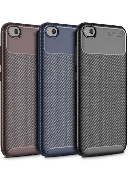 Xiaomi Redmi Go Kılıf Kamera Çıkıntılı Karbon Fiber Dokulu Renk Atmaz Koruyucu Kapak (Negro)