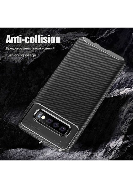Samsung Galaxy S10 Kılıf Kamera Çıkıntılı Karbon Fiber Dokulu Renk Atmaz Koruyucu Kapak (Negro) indirimleri