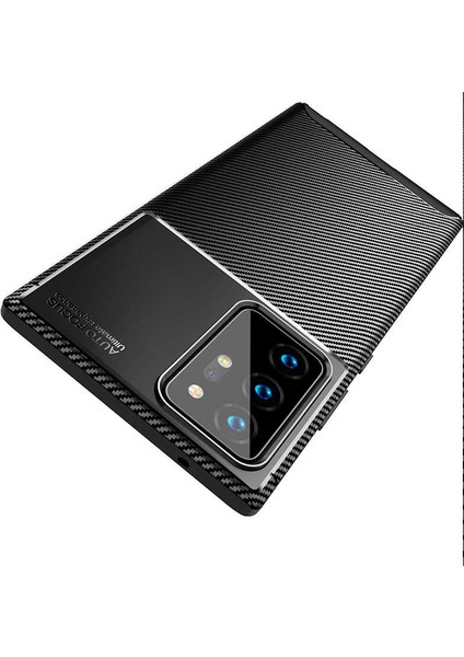 Samsung Galaxy Note 20 Ultra Kılıf Kamera Çıkıntılı Karbon Fiber Dokulu Renk Atmaz Koruyucu Kapak (Negro) indirimleri