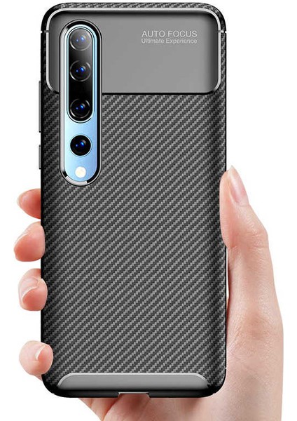 Xiaomi Mi 10 Kılıf Kamera Çıkıntılı Karbon Fiber Dokulu Renk Atmaz Koruyucu Kapak (Negro) fırsatları