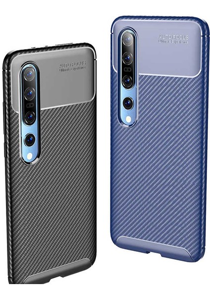 Xiaomi Mi 10 Kılıf Kamera Çıkıntılı Karbon Fiber Dokulu Renk Atmaz Koruyucu Kapak (Negro) modelleri