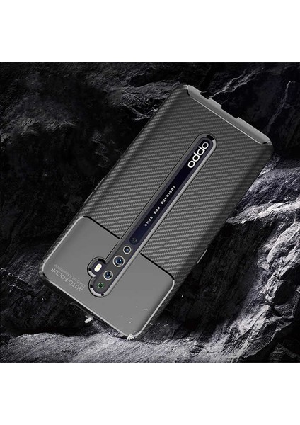 Oppo Reno 2 Kılıf Kamera Çıkıntılı Karbon Fiber Dokulu Renk Atmaz Koruyucu Kapak (Negro) indirimleri