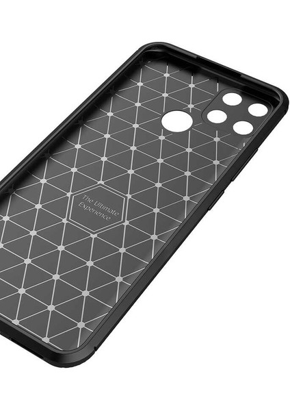 Oppo A15S Kılıf Kamera Çıkıntılı Karbon Fiber Dokulu Renk Atmaz Koruyucu Kapak (Negro)