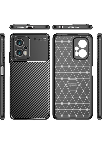 Xiaomi Poco X4 Gt Kılıf Kamera Çıkıntılı Karbon Fiber Dokulu Renk Atmaz Koruyucu Kapak (Negro) modelleri