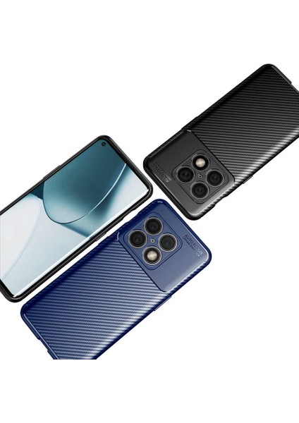 One Plus 10 Pro Kılıf Kamera Çıkıntılı Karbon Fiber Dokulu Renk Atmaz Koruyucu Kapak (Negro)
