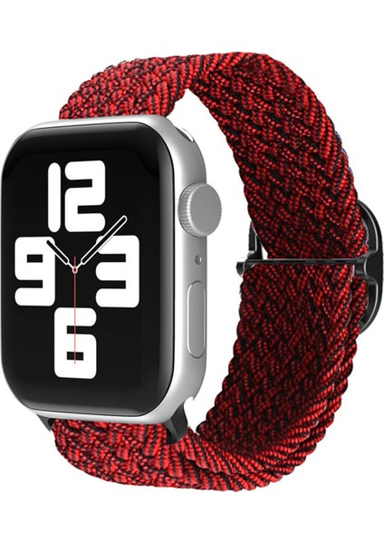 Apple Watch 38MM Star Akıllı Saat Kordon - Siyah-Bordo