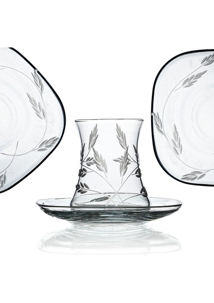 Kazaan 25 Parça 6 Kişilik Bardak Çeyiz Seti Dik Karaflı Sürgün Desenli fırsatları