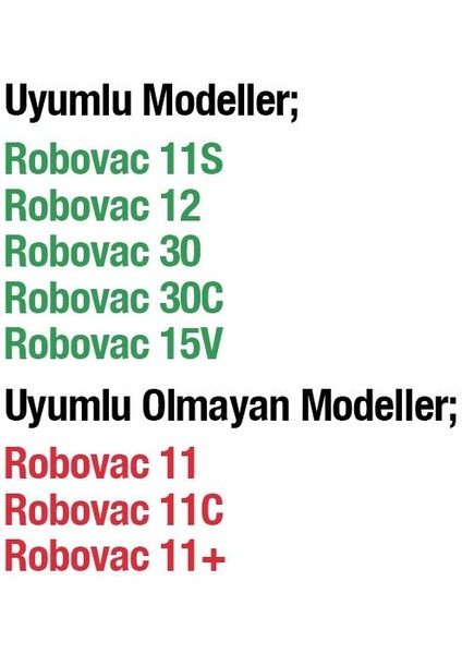 12LI Set Robovac 11S, 12, 30, 30C ve 15V Uyumlu Fırça, Hepa Filtre Seti, Aksesuar Seti