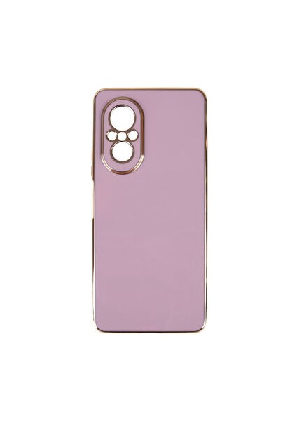 Huawei Nova 9 Se Uyumlu Kılıf Kenarları Parlak Altın Renkli Kamera Korumalı Soft Tasarım Kılıf