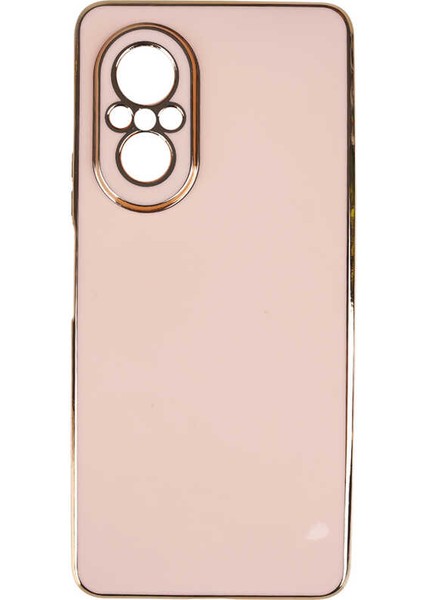 Huawei Nova 9 Se Uyumlu Kılıf Kenarları Parlak Altın Renkli Kamera Korumalı Soft Tasarım Kılıf