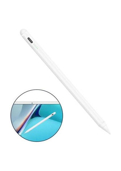 Polham Apple Ipad ve Apple iPhone Uyumlu Dokunmatik Stylus Kalem, Basınç Duyarlı Sensörlü, Şarjlı Kalem