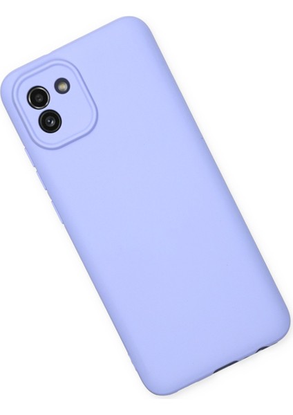 Samsung Galaxy A03 Kılıf First Silikon - Lila modelleri