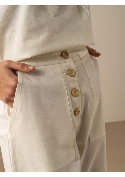 Pamuk Keten Liyosel Karışımlı Regular Fit Pantolon