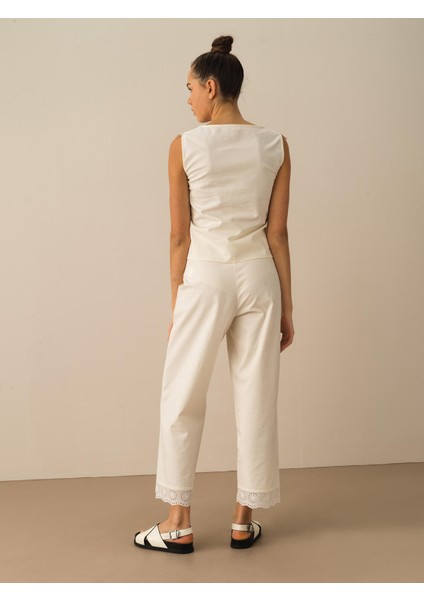 Pamuk Keten Liyosel Karışımlı Regular Fit Pantolon