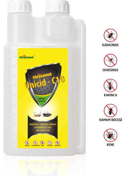 Unicid-C10 1 Lt Ölçekli Sivrisinek,Karasinek,Karınca,Hamamböceği,Kene Üzerinde Etkili