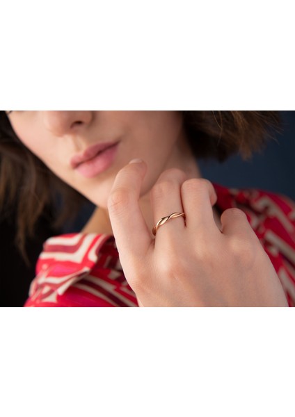 Minimalist Kadın 14 Ayar Altın Örgü Yüzük fiyatları