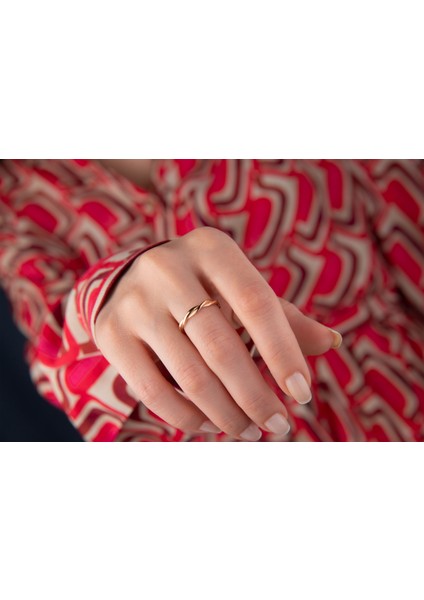 Minimalist Kadın 14 Ayar Altın Örgü Yüzük fırsatları