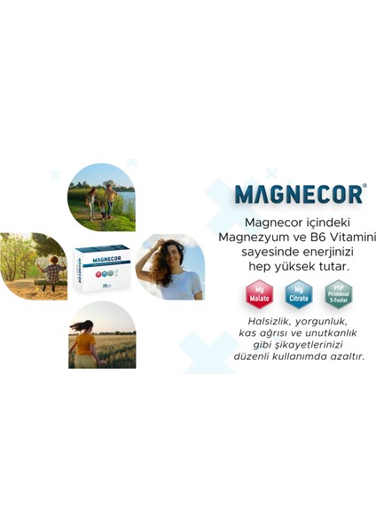 2'Li Fırsat Paketi Magnezyum Ve B6 Vitamini Içeren Gıda Takviyesi (30+30=60 Tablet)