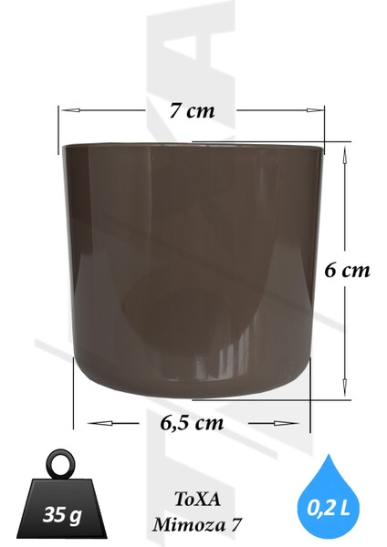 Mimoza 7cm Yeşil 0,2 Litre Mini Boy Kaktüs Sukulent Saksısı Süzgeçli Minik Parlak Saksı 7 cm fiyatları