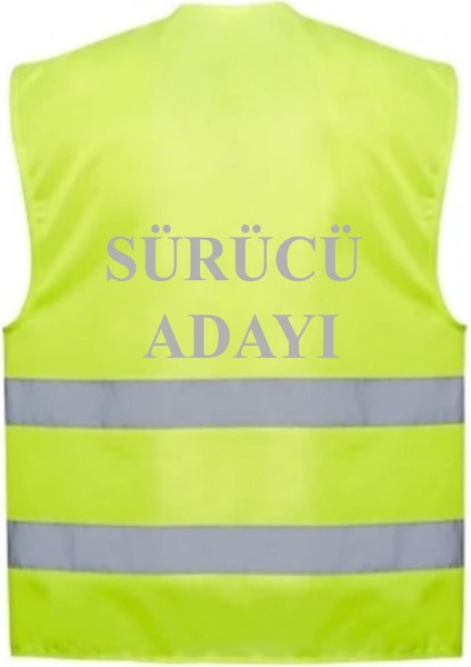 Sürücü Adayı Yazılı Sarı Renk Reflektörlü Ikaz Yeleği x 3 Adet