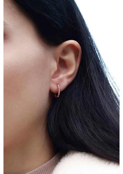 925 Ayar Gümüş Sunshine Trendy Rose Renk Küpe
