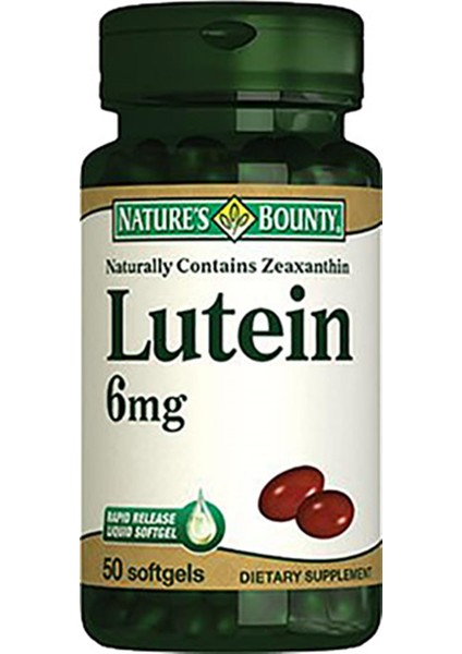 Nature's Bounty Lutein 6mg 50 Kapsül