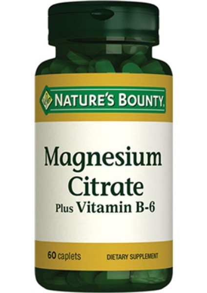 Bounty Magnesium Citrate With Vitamin B6 Takviye Edici Gıda 60 Kaplet