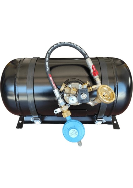Karavan Lpg Tankı Yatay 22 Litre Kullanıma Hazır Set