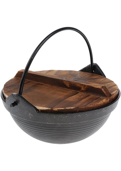 Hafif Dayanıklı Alüminyum Alaşım Dış Mekan Pişirme Tenceresi + Ahşap Kapak /20CM 18CM (Yurt Dışından)