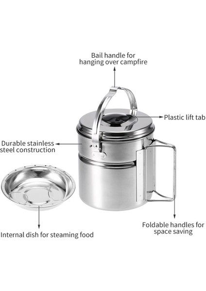 Taşınabilir Açık Kamp Yürüyüş Tenceresi Sırt Çantalık Piknik Pot Aracı (Yurt Dışından) modelleri