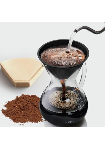 Yumuşak Silikon Kahve Damalayıcı Rekerlendirilebilir Filtre Koni Brewer Portable Siyah Yüzük (Yurt Dışından) fiyatları