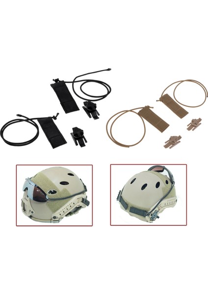 Goggles Yardımcı Çizgi Avcılık Taktik Kask Aksesuar Güneş Gözlüğü Çizgisi Siyah (Yurt Dışından)