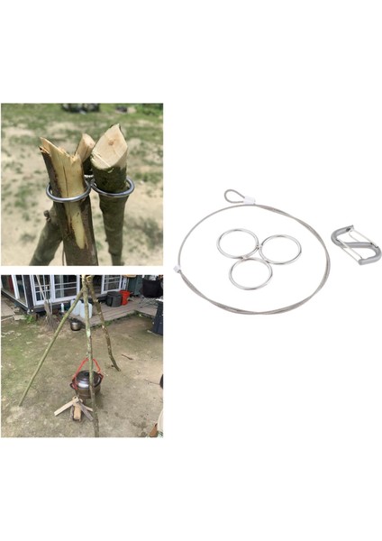 Kamp Tripod Laps Taşınabilir Pişirme Izgara Pot Tutucu Kanca Ayarlanabilir Zincir (Yurt Dışından)