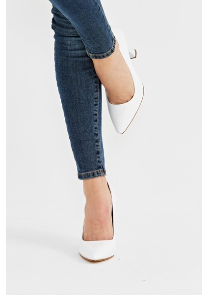 Kadın Topuklu Hakiki Deri Ayakkabı 074Y22K11006