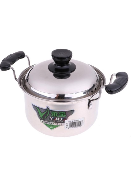 Paslanmaz Çelik Stok Tencere Pişirme Kampı Barbekü Tenceresi Isıya Dayanıklı Kavrama 18X11CM (Yurt Dışından)