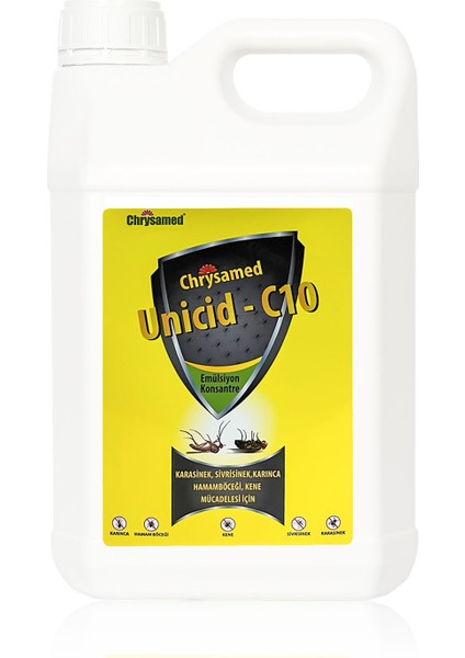 Unicid-C10 5 Lt. Konsantre Sivrisinek,Karasinek,Karınca,Hamamböceği,Kene Üzerinde Etkili Haşere Kovucu