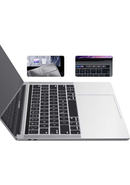 Apple Macbook Pro 16.2''2023 M2 Pro/max A2780 Klavye Koruyucu Türkçe Q Klavye Şeffaf Silikon Macpad