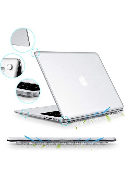 Apple Macbook Pro 13.3" 2020-2021 M1 Kılıf A2338/A1706/A1708/A1989 Kılıf Kristal Şeffaf Tasarm Kapak