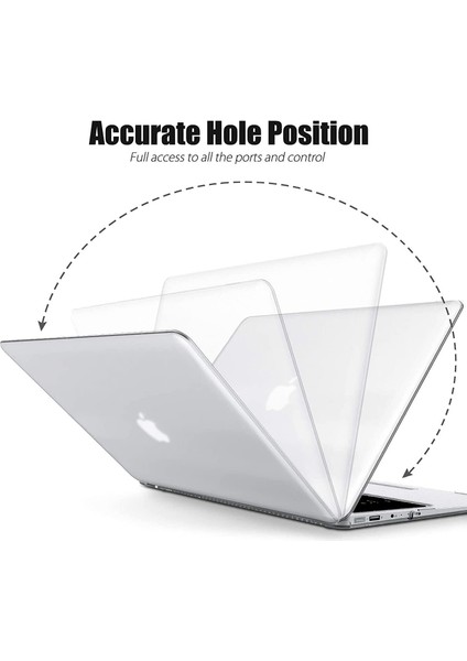 Apple Macbook Pro 13.3" 2020-2021 M1 Kılıf A2338/A1706/A1708/A1989 Kılıf Kristal Şeffaf Tasarm Kapak