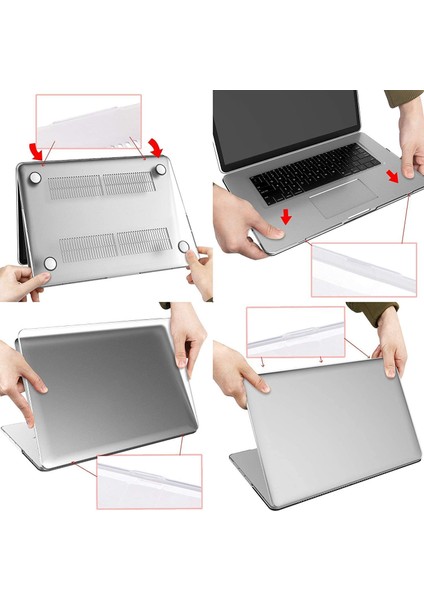 Apple Macbook Pro 13.3" 2020-2021 M1 Kılıf A2338/A1706/A1708/A1989 Kılıf Kristal Şeffaf Tasarm Kapak