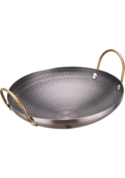 Paslanmaz Çelik Wok Pot Saute Pan Tava Binaural Pot Pişirme Tavası Tava 9cinch (Yurt Dışından)