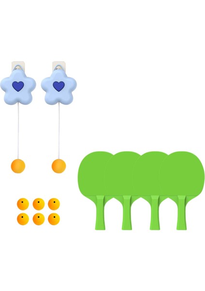 Iç Mekan Asılı Masa Tenis Eğitmeni Ebeveyn Çocuk Oyuncak Kapı Yüksekliği Ayarlanabilir Mavi 4 Kürek (Yurt Dışından)