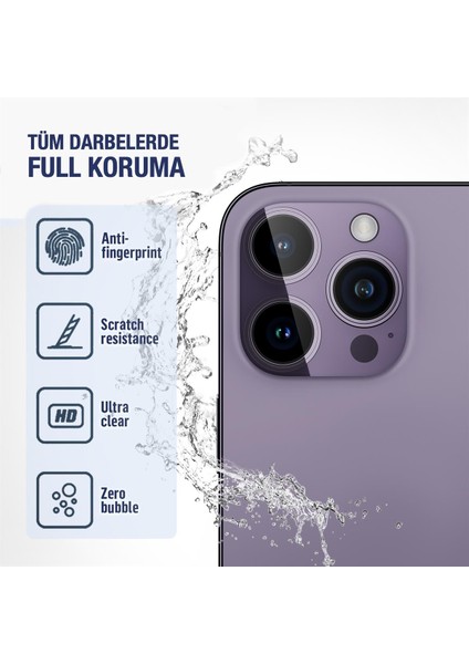 BLUEO iPhone 12 Pro Original Metal Frame Gümüş Kamera Lens Camı Koruyucu - Çerçeve