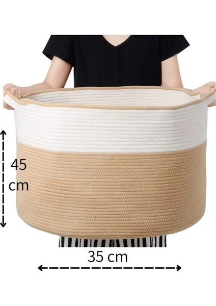 45X35 Jüt Pamuklu Büyük Boy Sepet, Battaniye, Oyuncak Sepeti modelleri