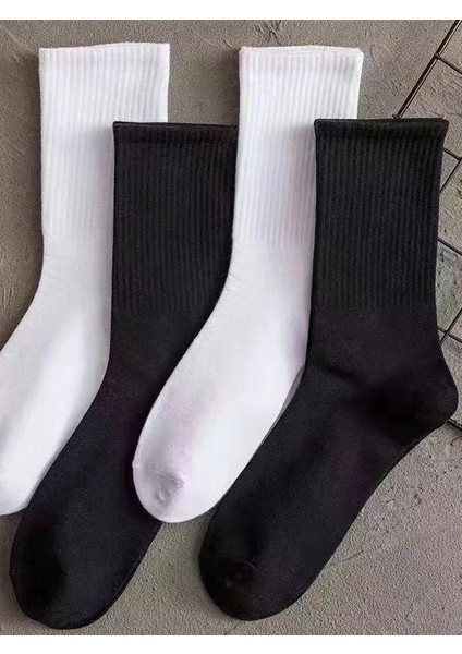 Çizgisiz Unisex Kolej Tenis Çorap 4'lü Ekonomik Paket