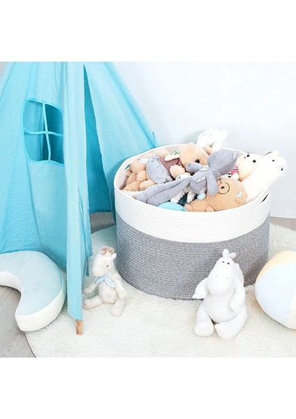 45X35 Jüt Pamuklu Büyük Boy Sepet, Battaniye, Oyuncak Sepeti fırsatları