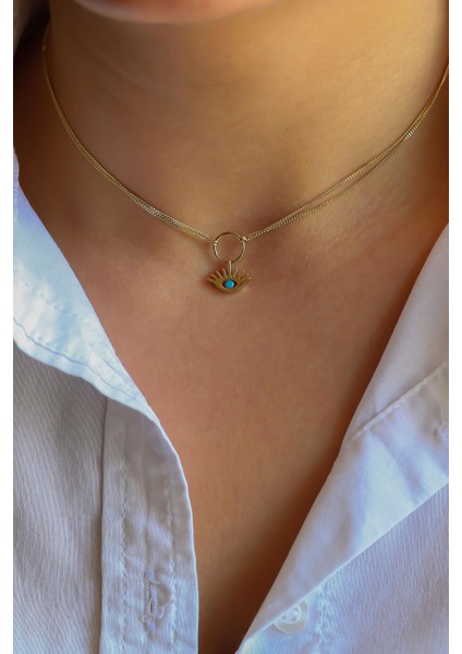 Çift Zincirli Kirpik Altın Kolye