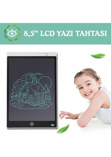 Writing Tablet LCD 8.5 Inç Dijital Kalemli Çizim Yazı Tahtası Grafik Not Yazma Eğitim Tableti Çocuk